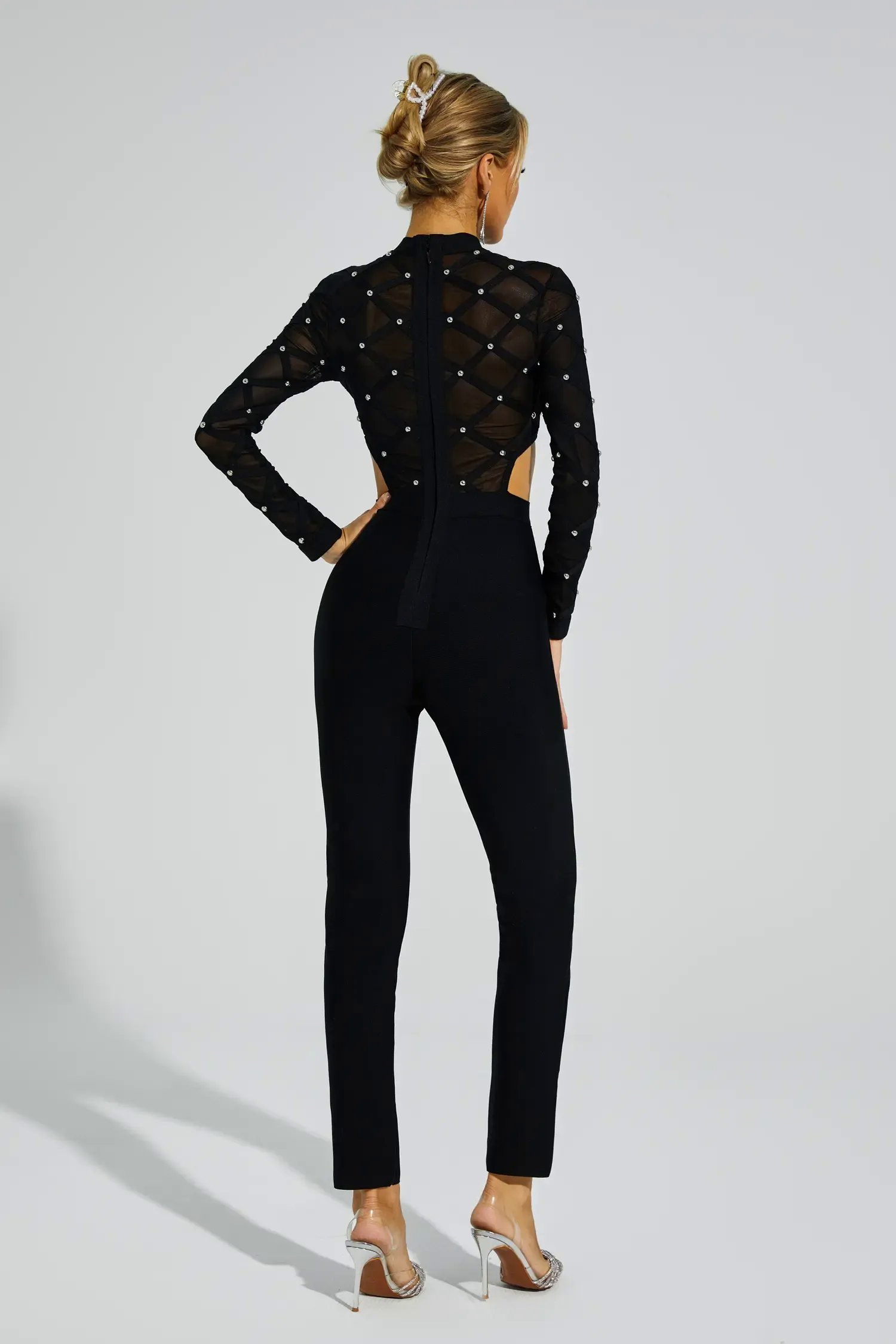 Carr Black Beaded Cut Out Jumpsuit