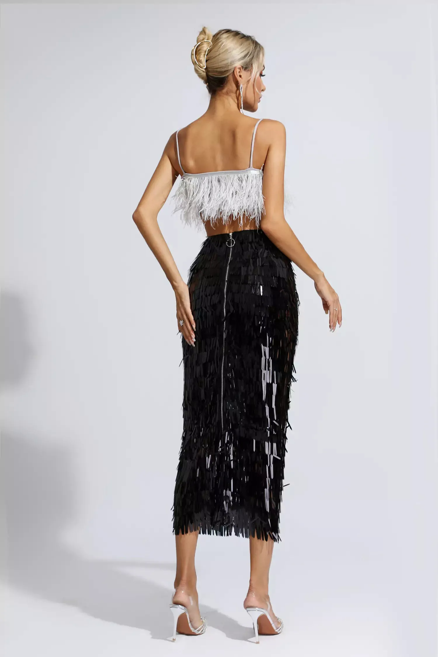 Daniella Black Feather Sequin Set Daniella Black Feather Sequin Set