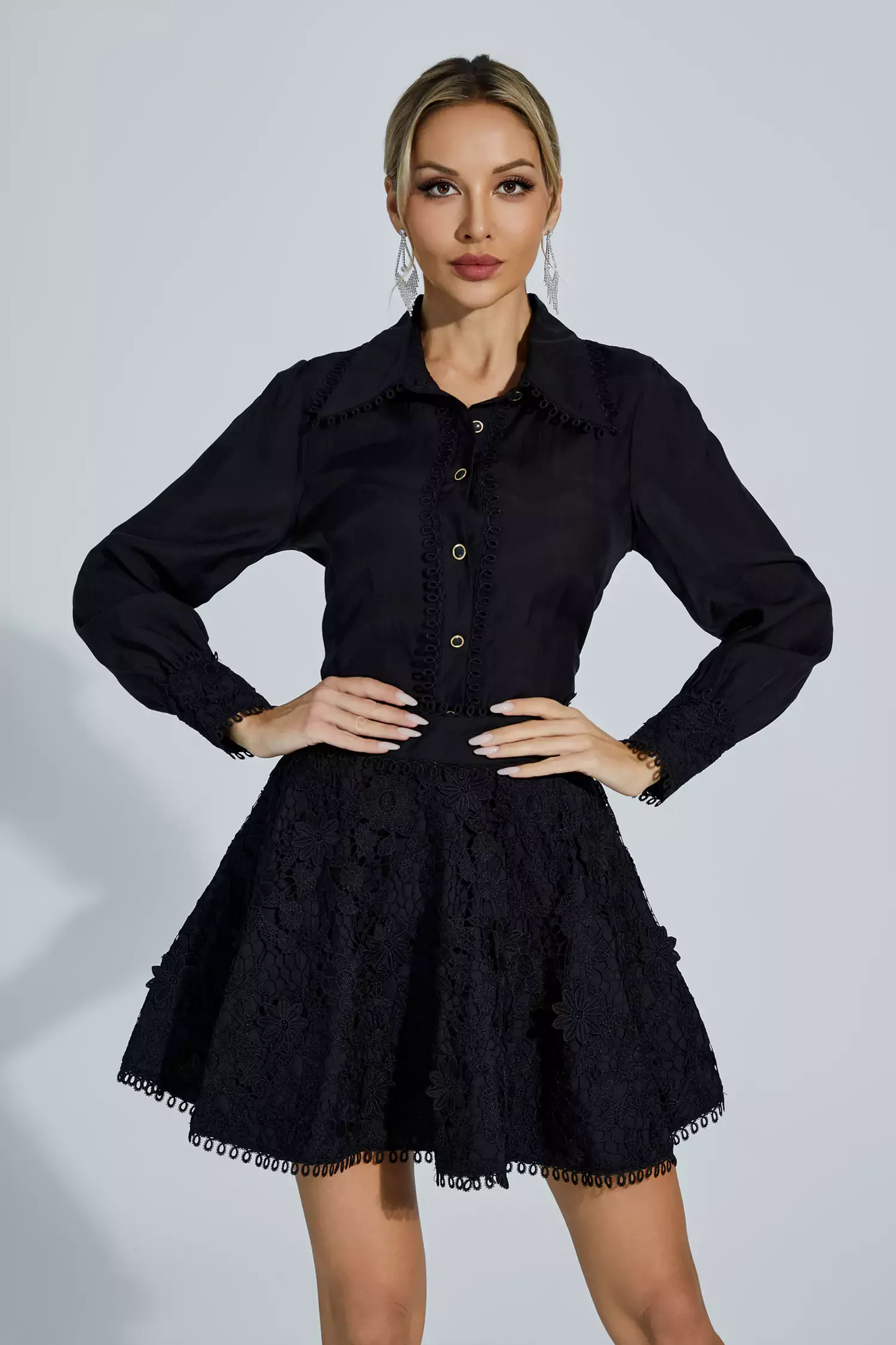 Layne Black Embroidery Set Layne Black Embroidery Set