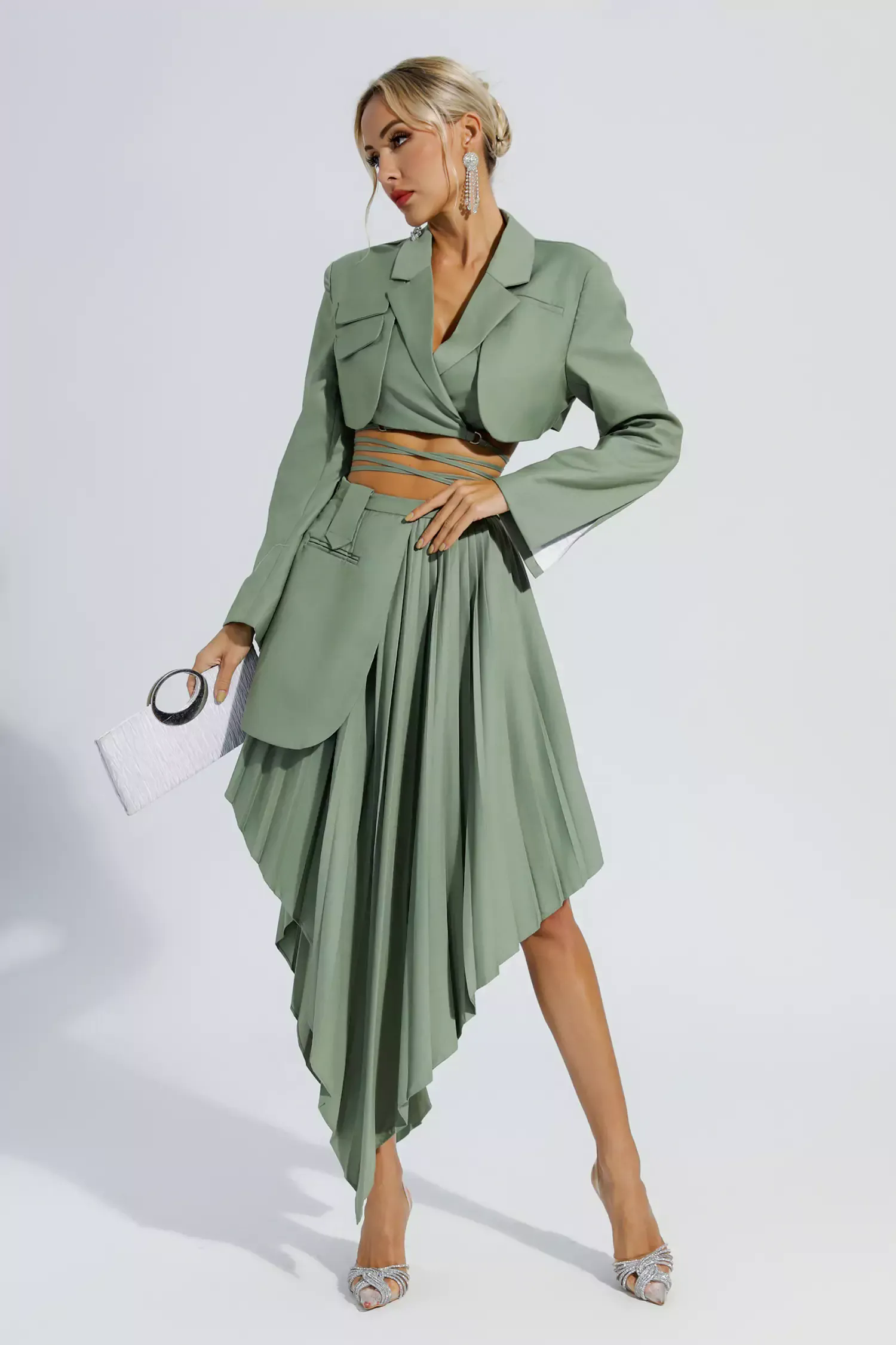 Myra Green Ruffle Blazer Set Myra Green Ruffle Blazer Set
