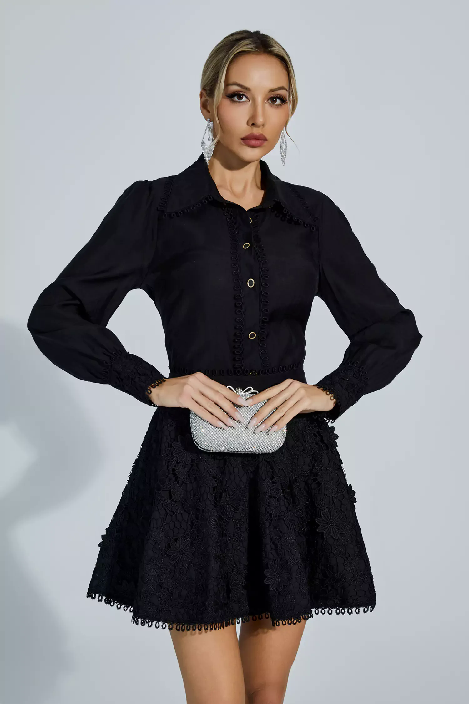 Layne Black Embroidery Set Layne Black Embroidery Set