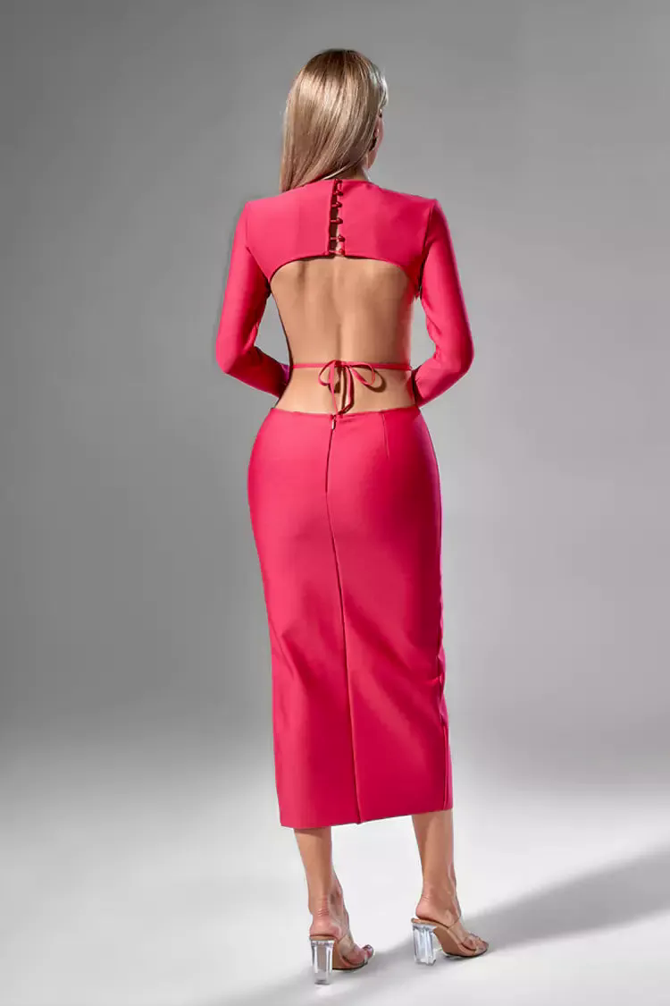 Kamila Rose Red Midi Dress Kamila Rose Red Midi Dress