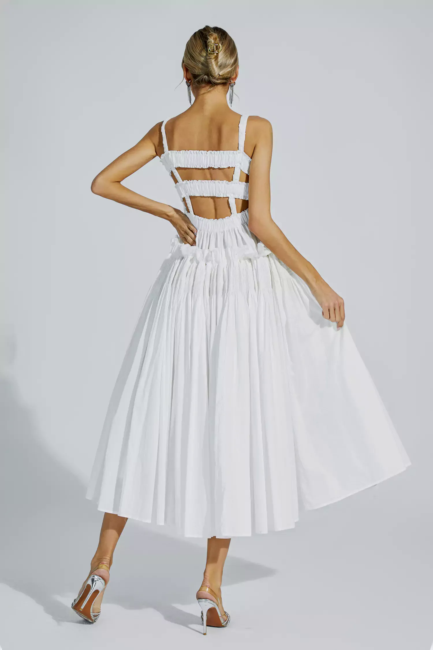 Adele White Slip Midi Dress