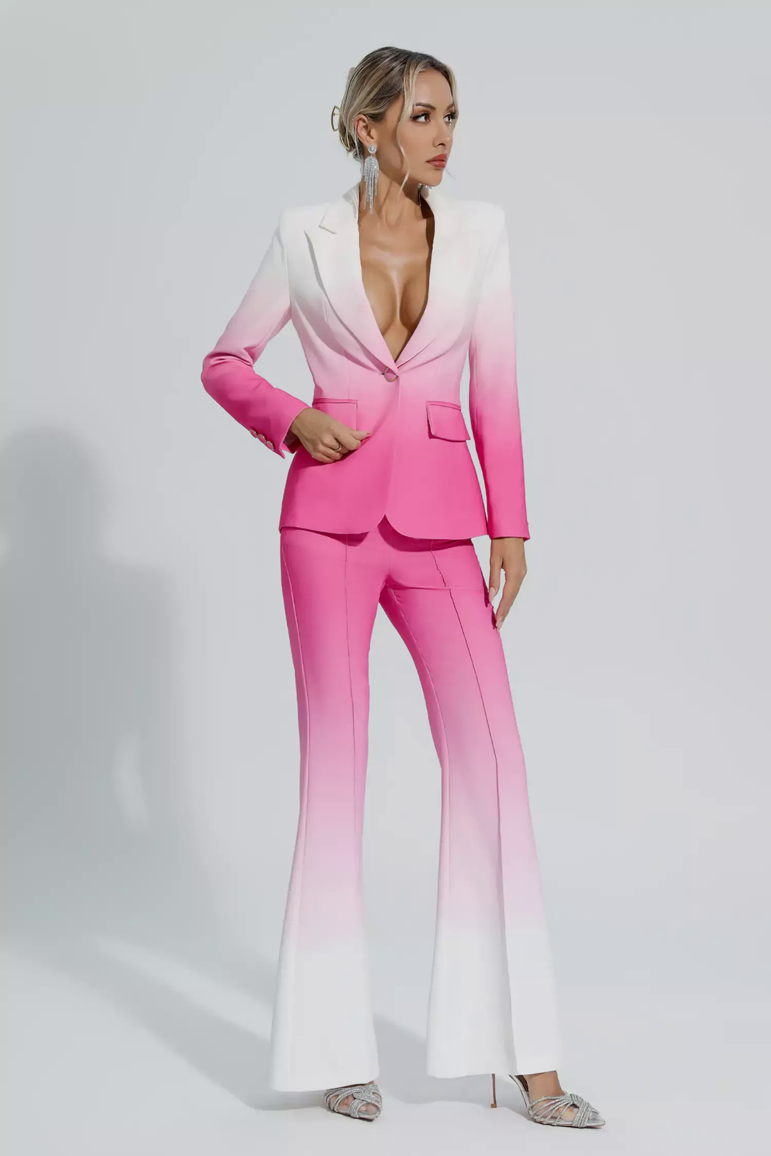 Anya Gradient Pink Blazer Set Anya Gradient Pink Blazer Set