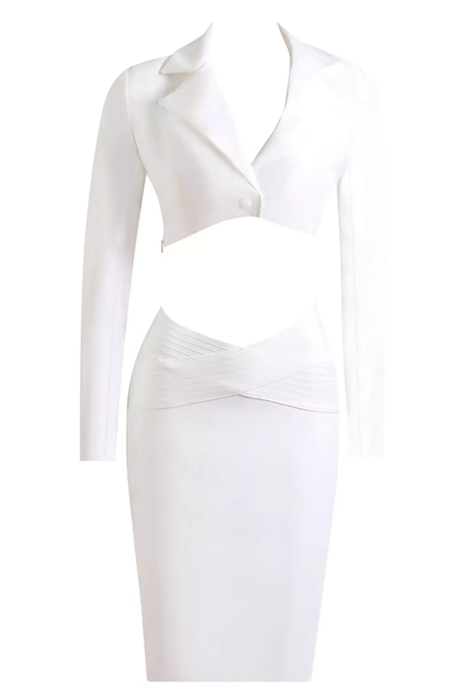Gracelynn White OL Blazer Set Gracelynn White OL Blazer Set