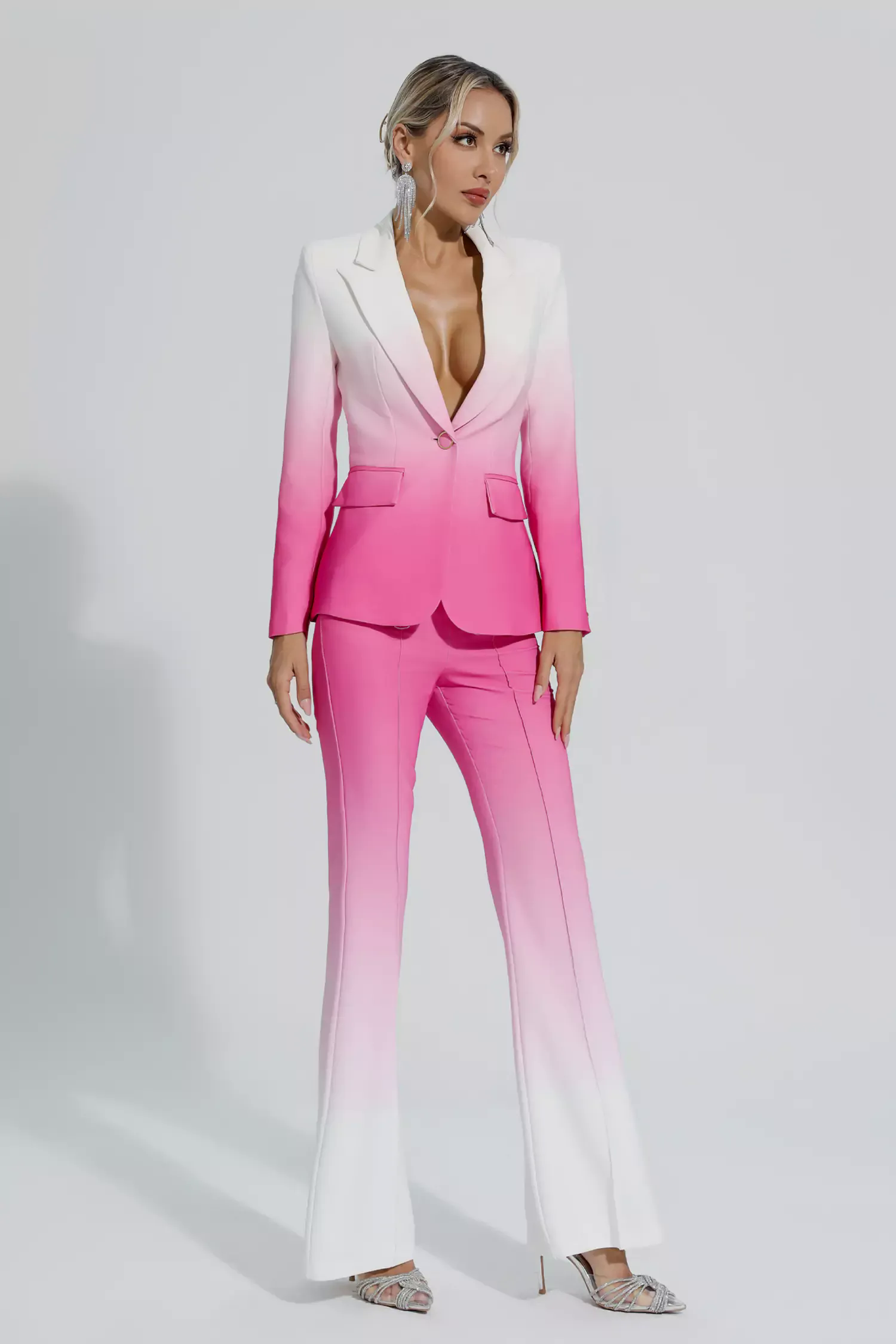 Anya Gradient Pink Blazer Set Anya Gradient Pink Blazer Set