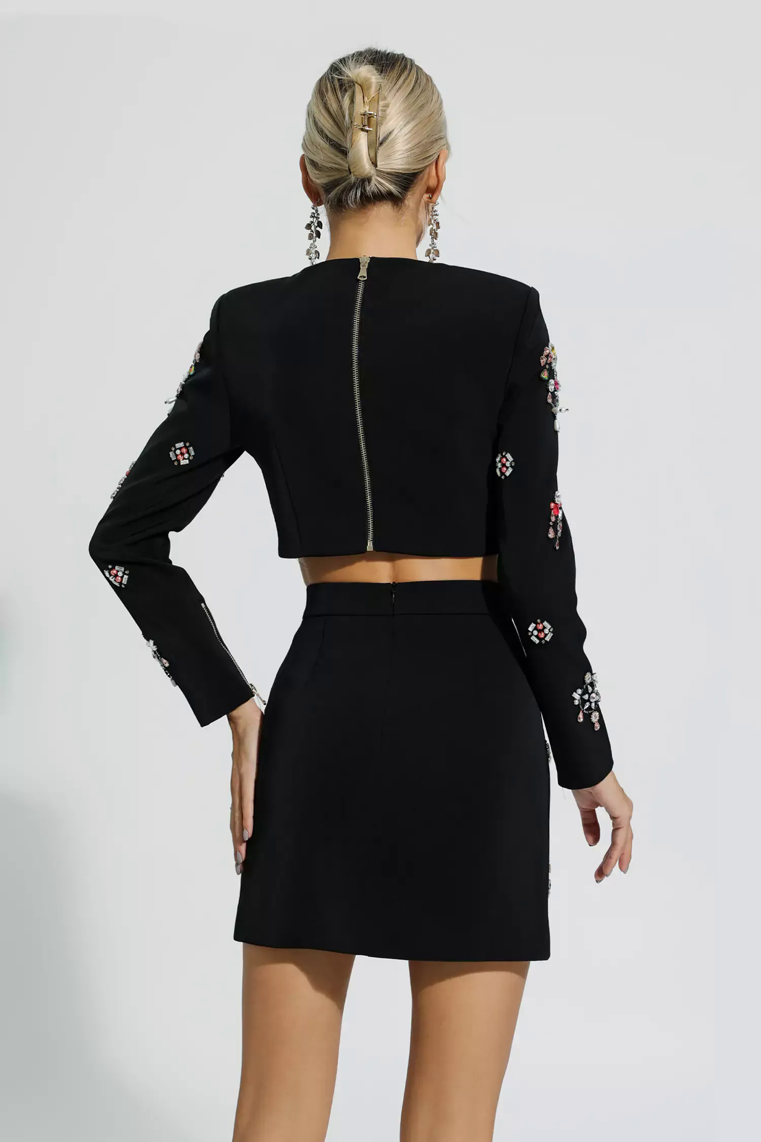 Amirah Black Crystal Embellished Set Amirah Black Crystal Embellished Set