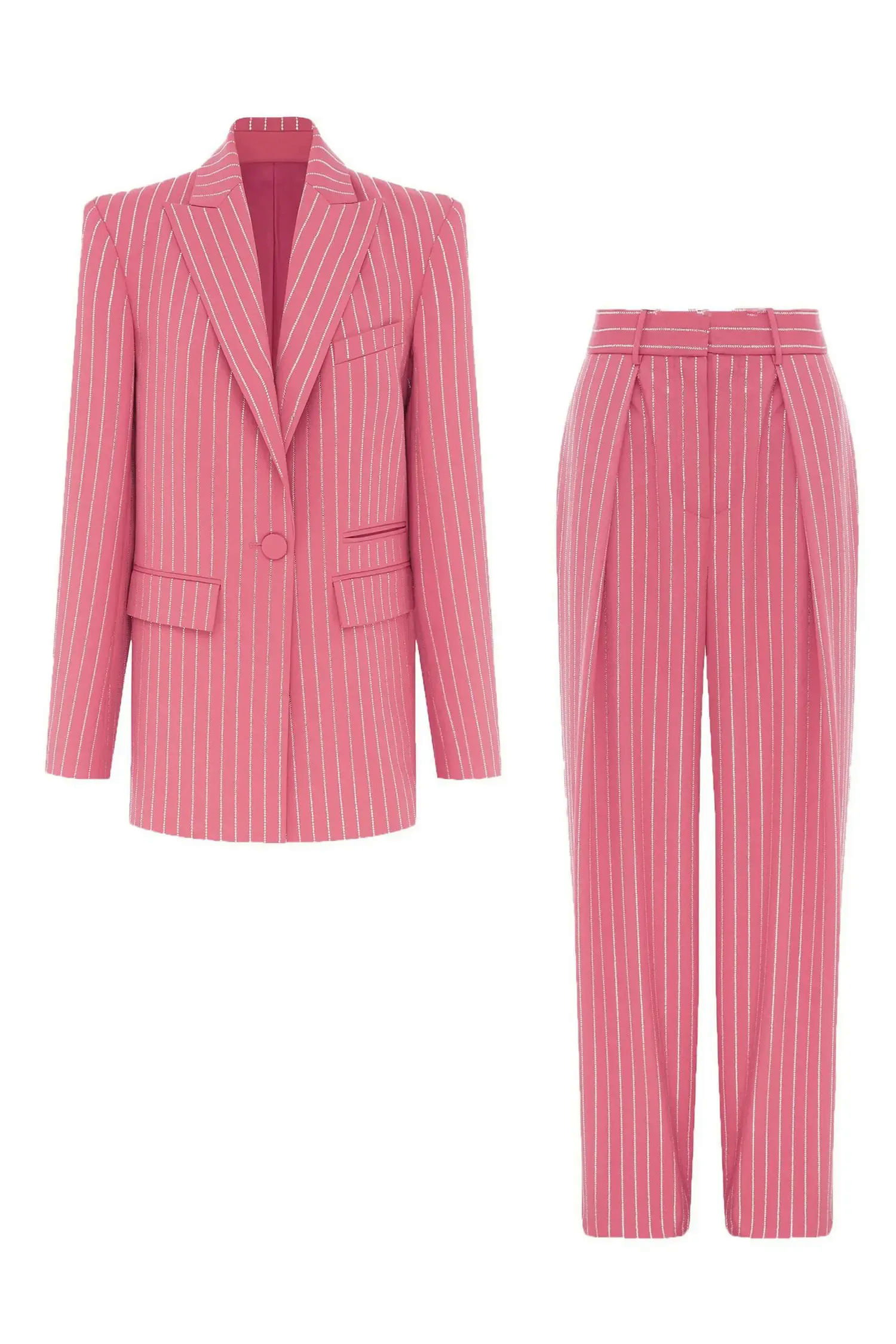 Merlin Pink Vertical Striped Blazer Set Merlin Pink Vertical Striped Blazer Set