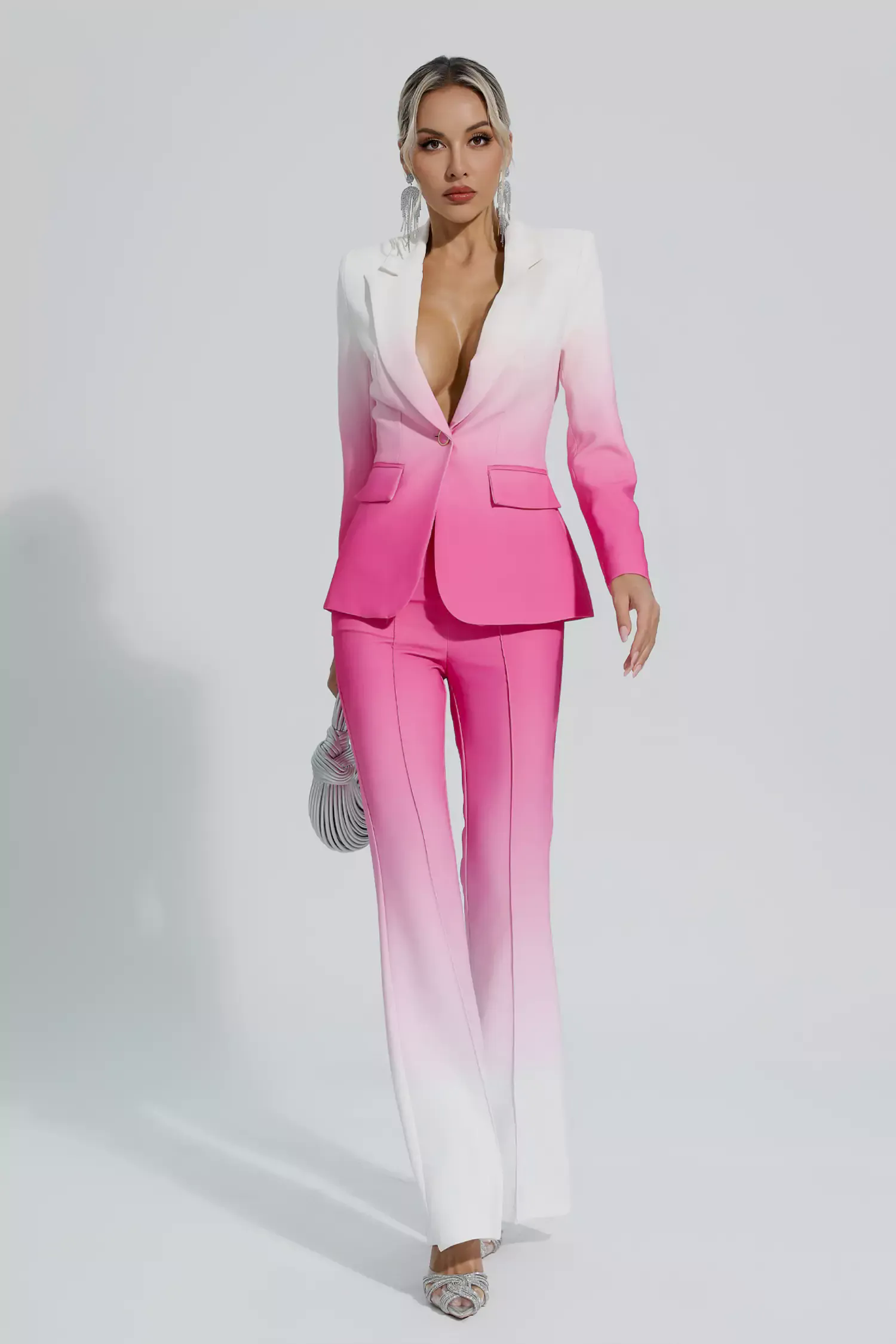Anya Gradient Pink Blazer Set Anya Gradient Pink Blazer Set