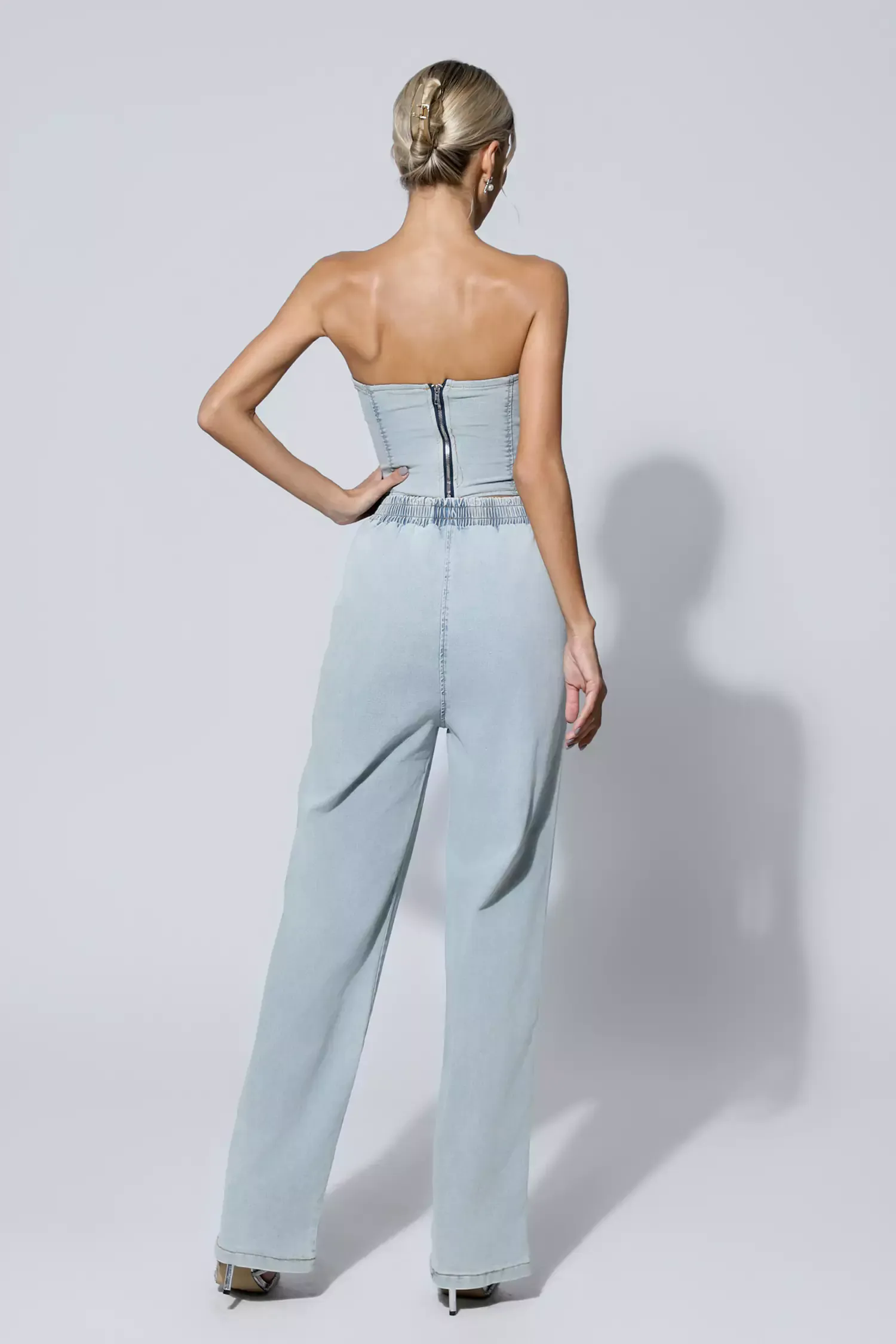 Marie Blue Denim Tube Top Set Marie Blue Denim Tube Top Set