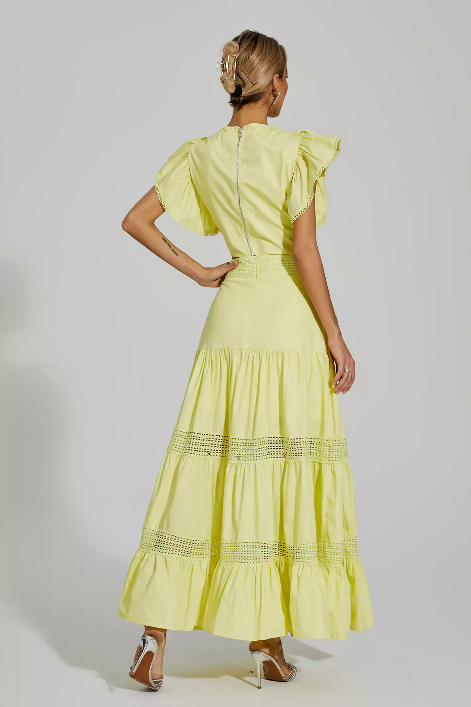 Zoie Yellow Ruffled Sleeveless Set Zoie Yellow Ruffled Sleeveless Set