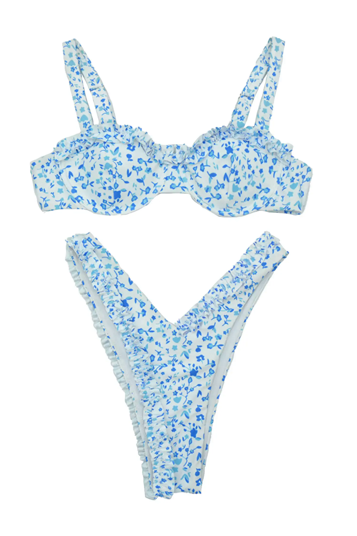 Giavanna White Ruched Printed Bikini Giavanna White Ruched Printed Bikini