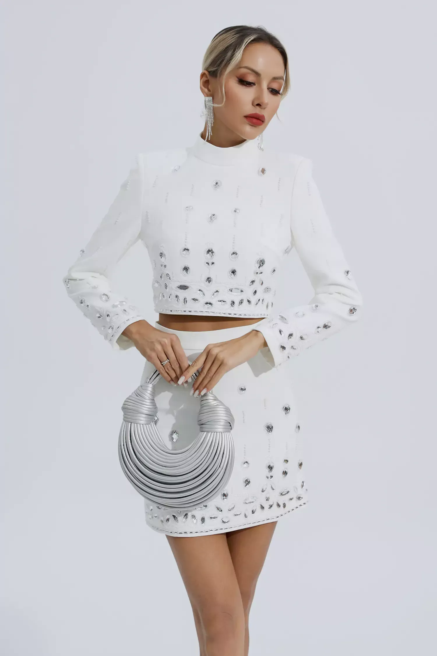 Cecelia White Crystal Embellished Set Cecelia White Crystal Embellished Set