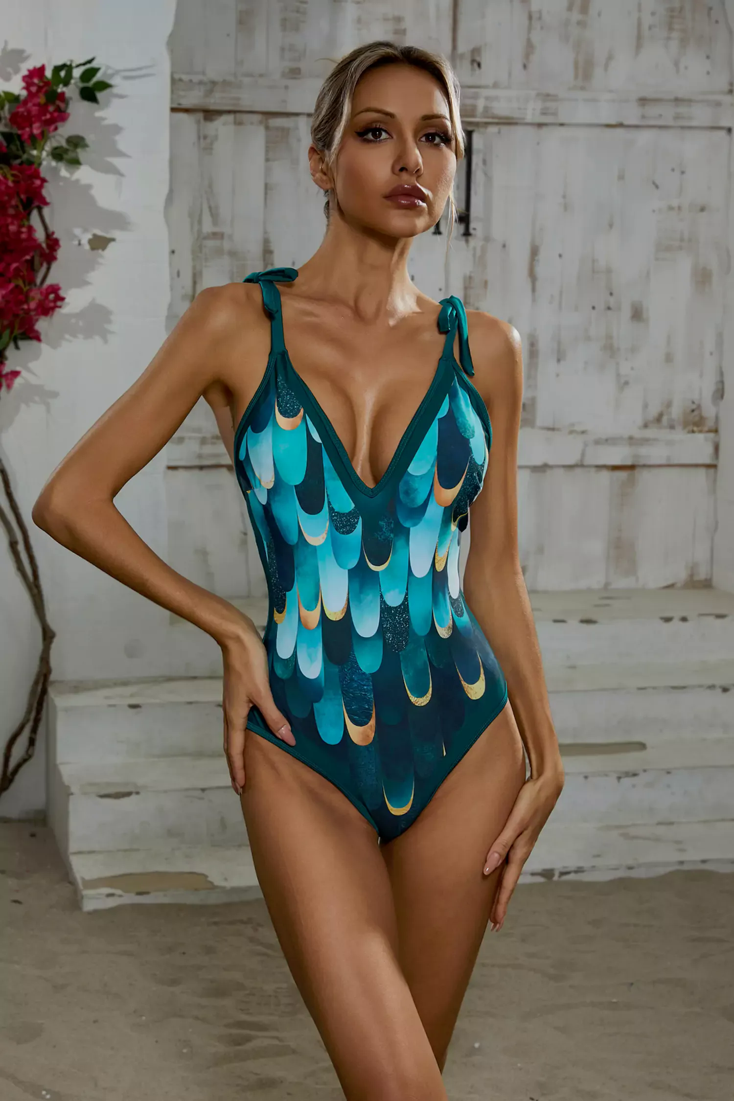 Avalynn Green One Piece Swimwear Avalynn Green One Piece Swimwear