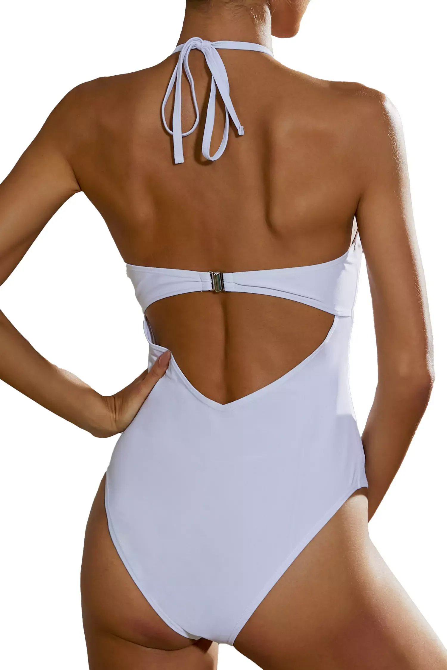 Beata White Cut Out One Piece Swimwear Beata White Cut Out One Piece Swimwear