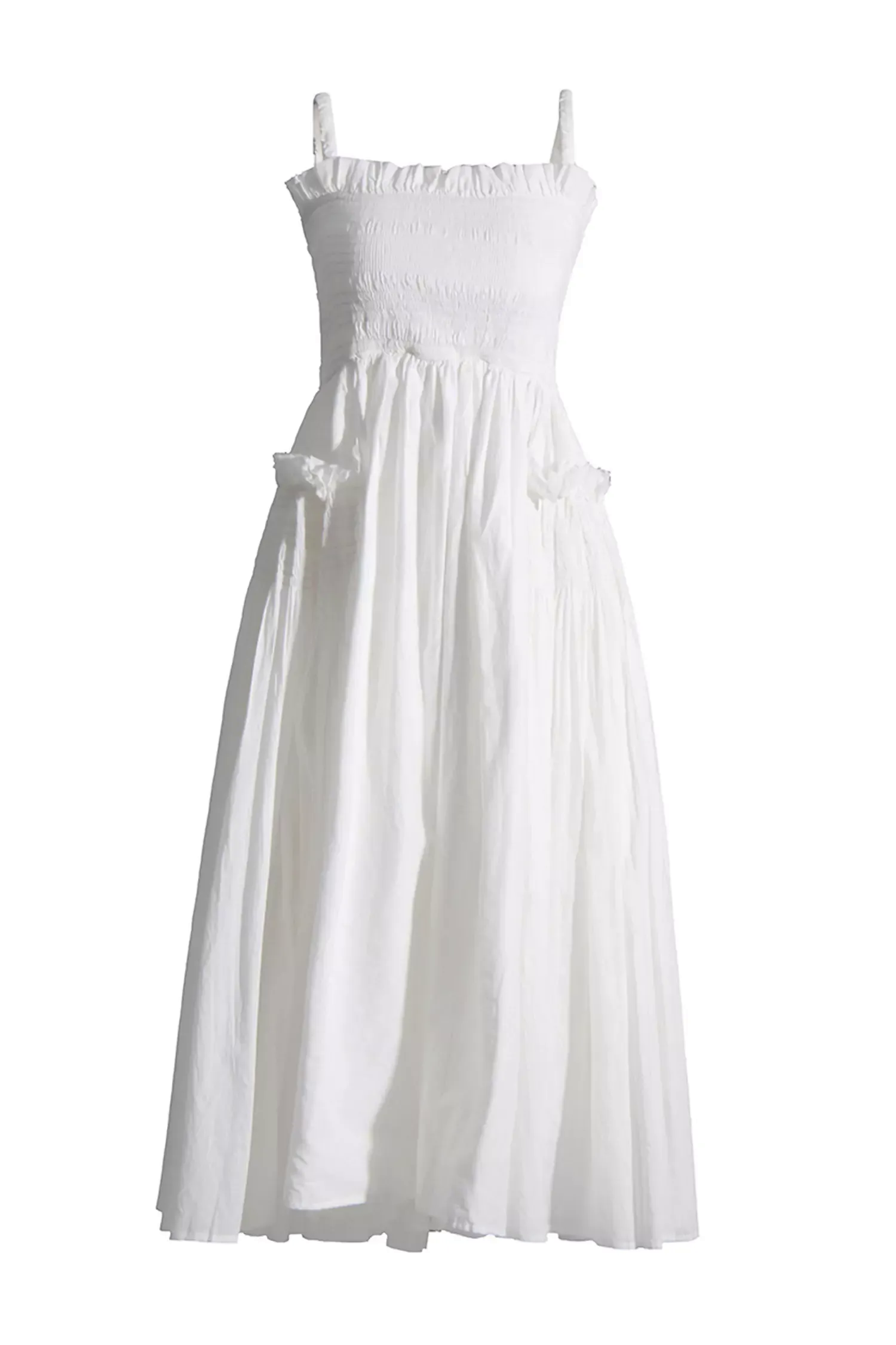 Adele White Slip Midi Dress