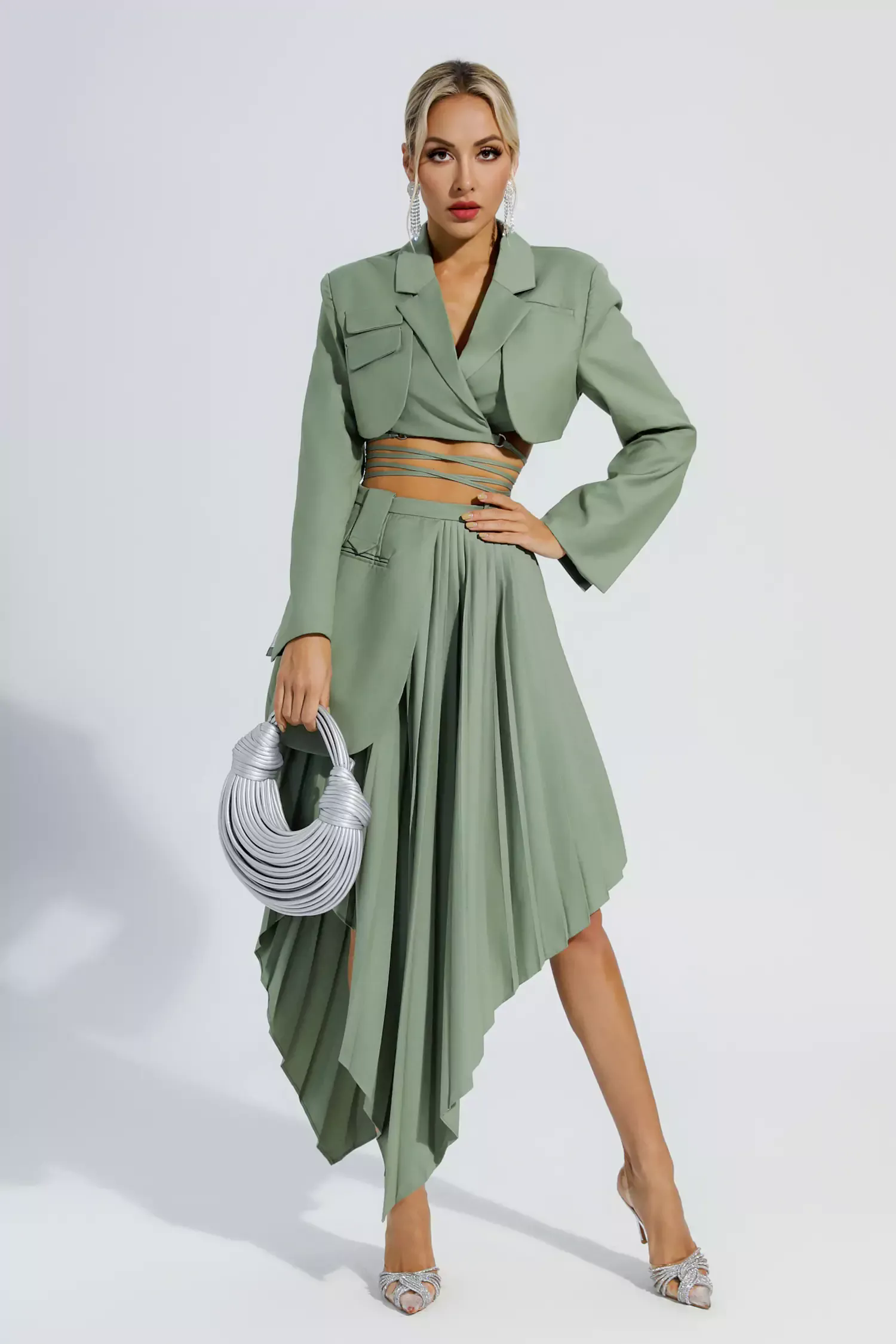 Myra Green Ruffle Blazer Set Myra Green Ruffle Blazer Set